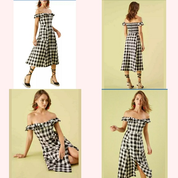 NWT Reformation Hattie Dress Luke Black White 0 - Picture 4 of 4